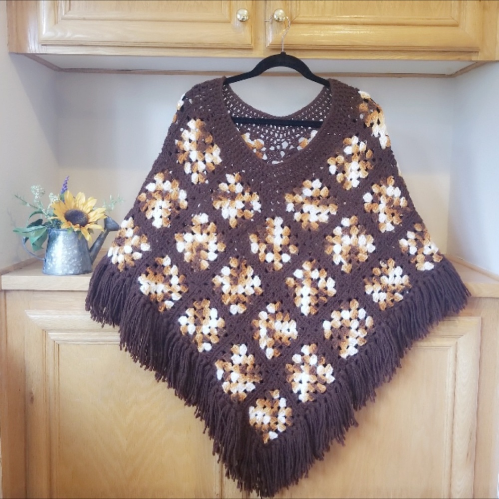 Hand Knit Vintage Poncho